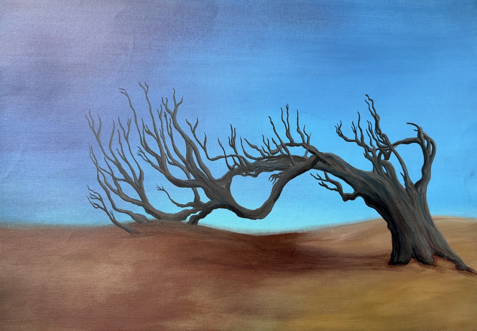 Early acrylic landscape by Juana Guzman